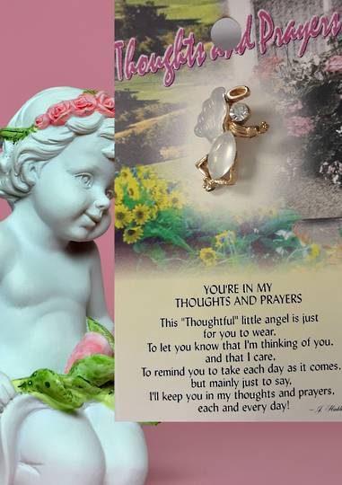 Thoughts and Prayers Angel Brooch
